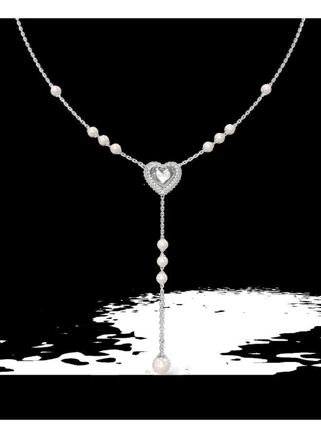 جس Pave Heart Y Chain Necklace